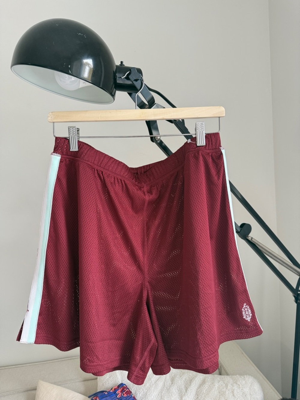 Free‎ People Burgundy Red Mesh Athletic Stripe Women’s Shorts When in Venice - Picture 7 of 7